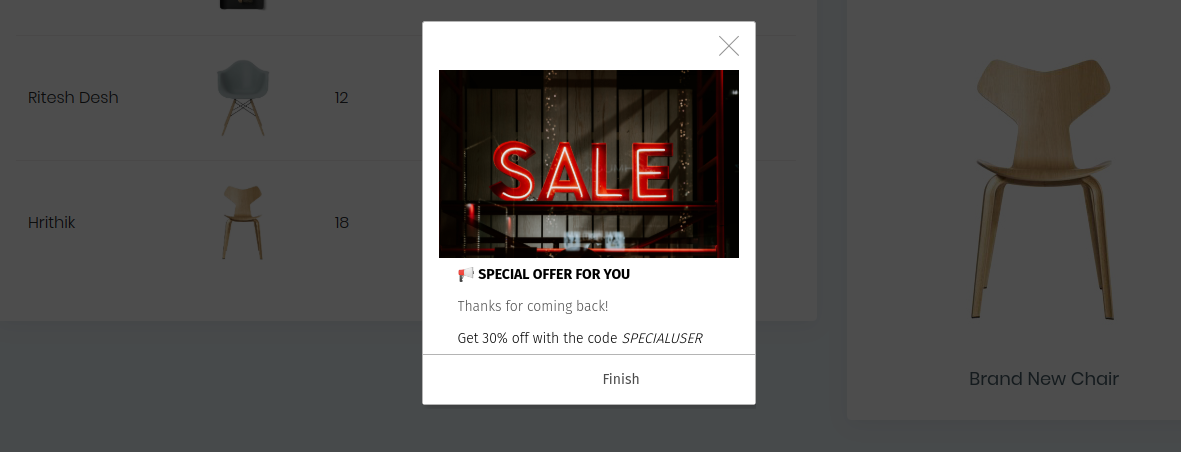 3 Useful Tips to Improve User Retention - Popups with special discounts