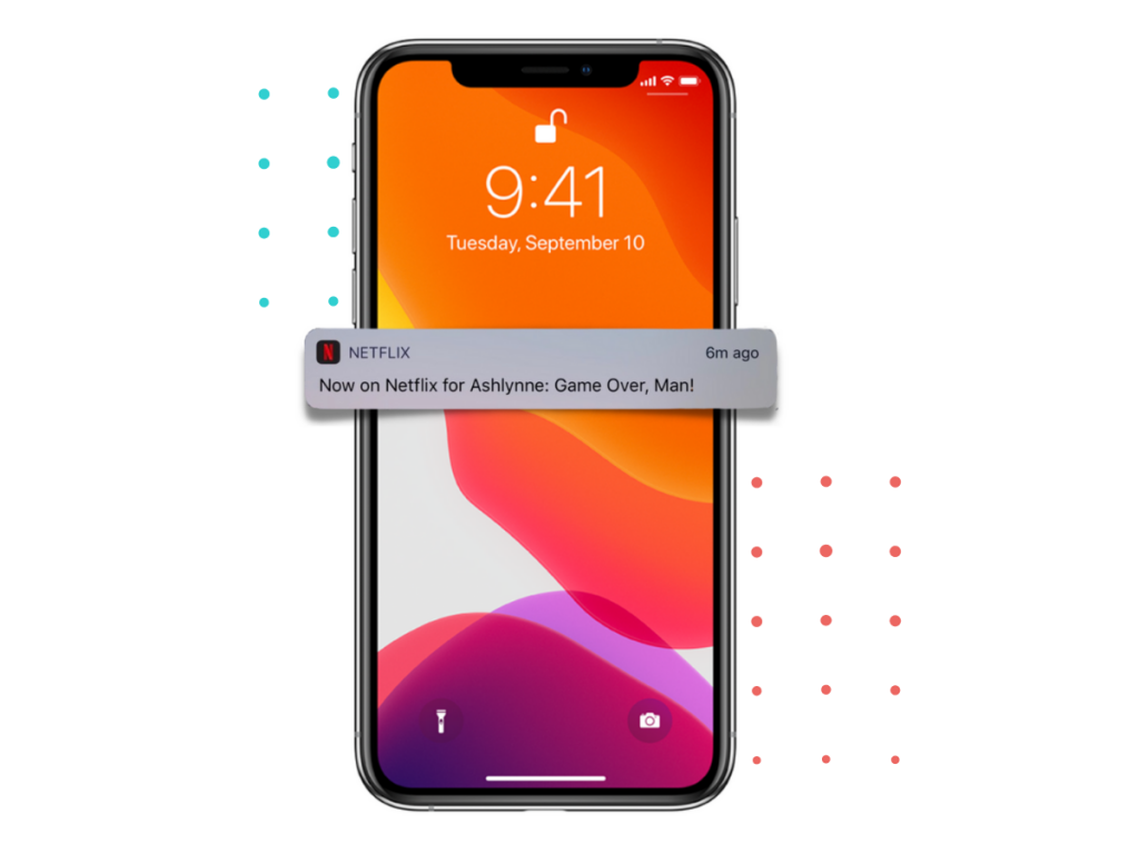 Netflix push-notification example_mobile engagement Helppier